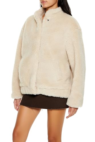 Forever 21 Women's Faux Shearling Bomber Jacket4