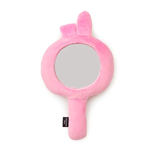 BT21 Official Merchandise by Line Friends - COOKY Small Plush Hand Held Mirror for Travel and Makeup, Pink