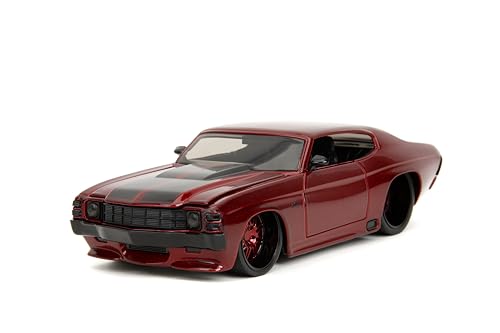 Jada Pink Slips 1:24 W7 1971 Chevy SS Die-Cast Car w/Base, Toys for Kids and Adults(Candy Red), 8 inches - Image 3