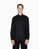 Armani Exchange Men's Long Sleeve Cotton Jacquard Button Down, Black, Large