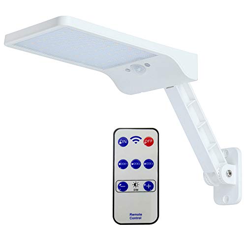 Fesjoy Lampe Solaire 48L-Ed avec télécommande 3 Modes PIR Motion Sensor IP65 Lampe de Jardin étanche