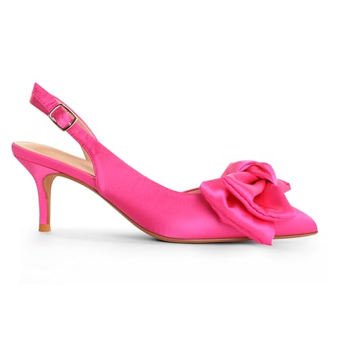 Kitten Heels for Women Closed Toe Bow Heels Shoes Pointed Toe Sling back Bow Heels2