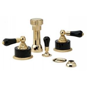 Phylrich K4244 OEB - Versailles Four Hole Bidet Set W Vertical Spray Black Onyx Handle