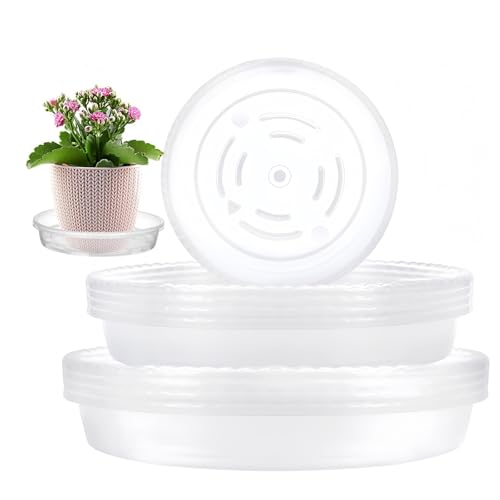 Clear Plastic Plant Pot Saucers For Garden Indoor/Outdoor,Plant Trays For Pots, Drip Tray, Flower Pot Saucers, Heavy Duty Plant Pot Trays, Watering Trays For Plants(15pack-Outer 15cm 19cm 25cm)