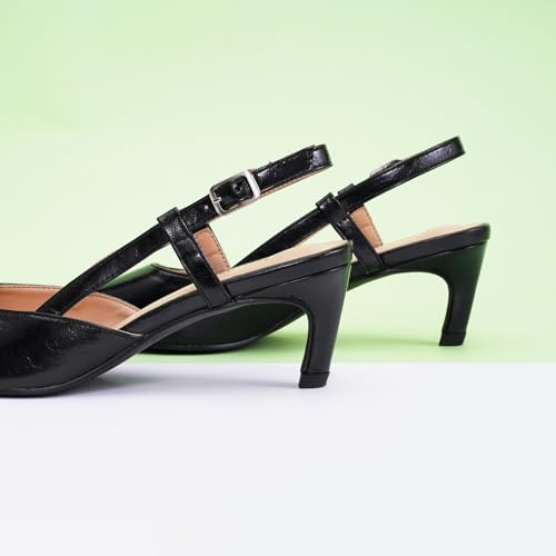 Image of C.Paravano Kitten Heels for Women Pointed Toe Slingback heeled Sandal Pumps