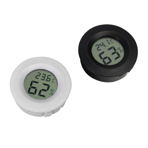 zalati Thermomètres pour reptiles 2 pièces LCD numérique intégré thermomètre hygromètre 2 en 1 pour terrariums incubateur volaille - 1 pièce noir et 1...