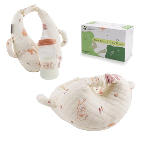 Image of vocheer Baby Bottle Holder, Portable Support Pillow for Newborns, Baby Self-Feeding Pad,Hand Free, Bottle Support Cushion，Deer