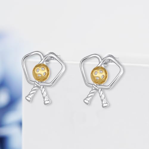 Baseball/Pcikleball/Basketball/Volleyball/Softball/Soccer/Bowling Earrings S925 Sterling Sliver Sport Earrings for Women Sport Jewelry Gifts for Women Sports Fans and Sports Players3
