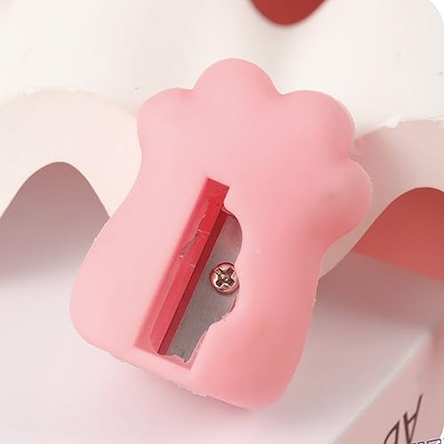 3 Pcs Cute Kawaii PVC Cat Claw Pencil Sharpener - Small Manual Sharpener for School & Office Supplies