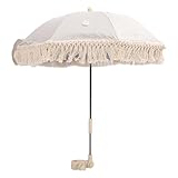 Baby Outdoor Parasols, Baby Stroller Parasol Umbrella with Adjustable Clamp, Toddler Parasol for Trolley Wheelchair Beach Chair, Outdoor Activities (Beige with