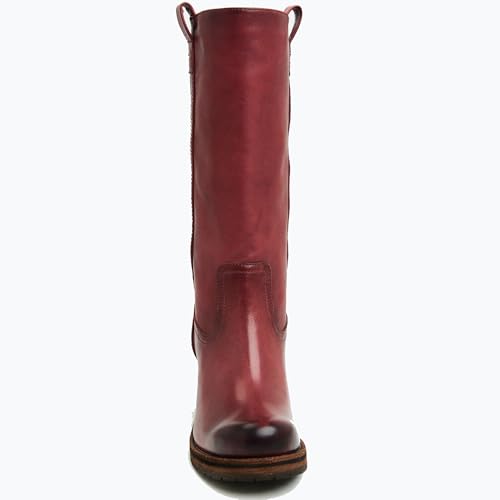 Brown Chunky Block Heel Knee High Boots for Women Pull on Round Toe Mid Calf Boots Riding Fall Tall Boots4