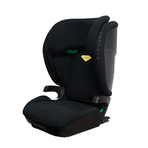 Axkid Nextkid - Asiento infantil flexible con 4 niveles ajustables en los laterales, ISOFIX, UN R 129, 100-150 cm, 4-12 años, color negro
