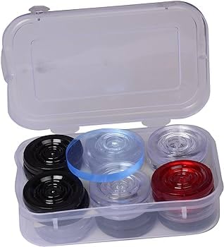 Ashvik Sports 24 Transparent Crystal PVC Carrom Coins/Carrom Pawns with Transparent Multicolour Striker and 5gm Powder in a Plastic Box (B0D8TTHJJG) Amazon Price History, Amazon Price Tracker