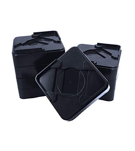 BTSD-home 8 PCS Stackable 1 Inch Bed Risers with Rubber Bottom Heavy Duty Leg Extension Pad for Table Couch Chair, Suitable for Wheels Square