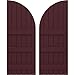 Ekena Millwork ARW401BQ621X79WRH Americraft Six 3 Exterior Real Wood Joined Board-n-Batten Shutters w/Arch Top (Per Pair), 21"W x 79"H, Wine Red