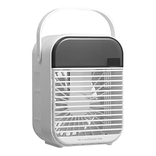 Image of Portable Mini Air Conditioner Desktop Fan Cooler Humidifier Purifier White