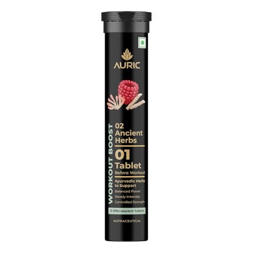 Image of Auric Workout Boost Effervescent 15 Tablets - Training Support Drink Tabs. - Raspberry Flavor | Stoke 365
