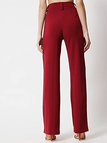 Image of KOTTY Women Polyester Blend Solid Trousers