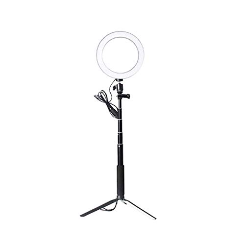 LKNJLL Selfie Ring Light with Tripod Stand and Phone Holder LED Circle Lights Halo Lighting for Make Up Live Steaming Photo Photography Vlogging Video