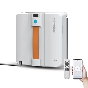 Mamibot W120-DP Fensterputzroboter, Sprühfunktion, intelligente Pfadplanung, doppelter Kreuz-Wasserstrahl, Fern- und App-Steuerung für Glasreinigung, Blau