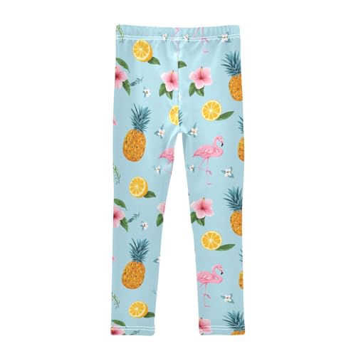 Vdsrup Girls Leggings Fruit Flamnigo Flowers Kids Length Leggings Pants Athletic Yoga Pants Blue Toddler Tights Trousers 4T2