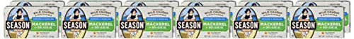 Season Mackerel in Olive Oil - Skinless & Boneless, Wild Caught, Keto Snacks, Canned Mackerel Fillets, Full of Vitamins, Low in Mercury, Kosher, Non-GMO, 20g of Protein - 4.37 Oz, 12-Pack