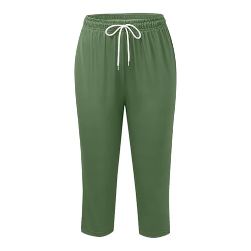 Pantalon de yoga grande taille extensible vert forêt style décontracté - 4