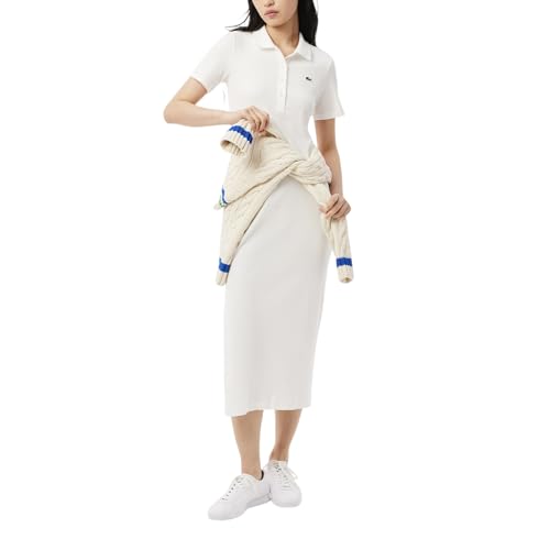 Lacoste Womens Long Ribbed Cotton Polo Dress4