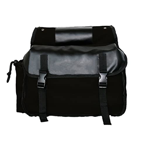 Alforjas para motocicleta, alforjas laterales de lona de gran capacidad, bolsa lateral para herramientas y viajes en motocicleta (negro) miniatura 3