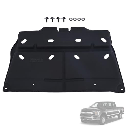 Image of ML3Z-7222-D Splash Panel Shield Under Diaper Compatible with Ford F150 2015-2020 with Gasoline Engine Replace ML3Z7222D (Not Fit Raptor Model /Not Fit 3.0L Diesel) Black Splash Guard