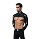 GREEFEI Latex Langarm Jacke für Herren,Naturkautschuk Halb Jacke mit Frontrei ßverschluss Handgefertigt,Latex Club Kleidung L