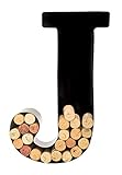 Wine Cork Holder - Metal Monogram Letter (J), Black, Large | Wine Lover Gifts, Housewarming, Engagement & Bridal Shower Gifts | Personalized Wall Art | Home Décor