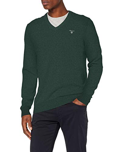 GANT Herren MD. Extrafine Lambswool V-Neck Pullover, per Pack Grün (Tartan...