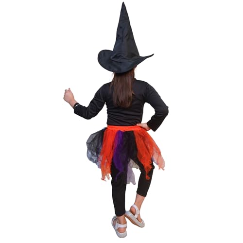 Image of Kaku Fancy Dresses Holloween Skirt Cap Set For Girl|Skirt Cap Set For Annual Function /Holloween Party /Competition - Girl, 7-8 Years