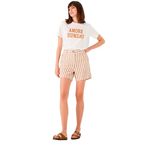 Boxer femme Garcia et short bermuda coloris off white sous vêtement coton