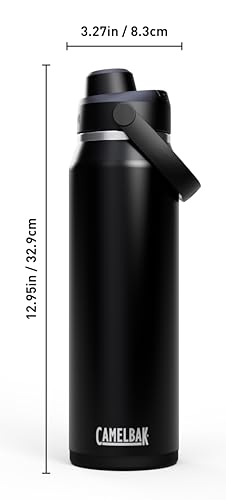 Image of CamelBak Thrive Chug Insulated Stainless Steel Water Bottle, Cold Retention with High Flow Lid for Everyday Hydration and Active Use, 32oz, Black