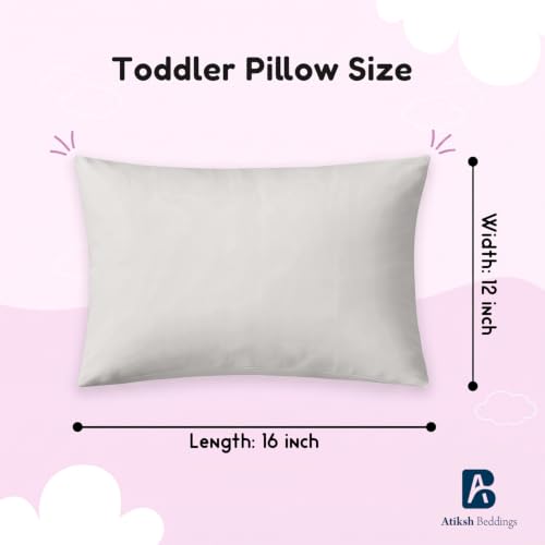 Image of Atiksh Beddings 12x16 Toddler Travel Pillow Cases, Pack of 2, 100% Egyptian Cotton, 600 Thread Count, Zipper Closure, Small Pillowcase for Kids, Daycare, Preschool & Travel, Light Grey