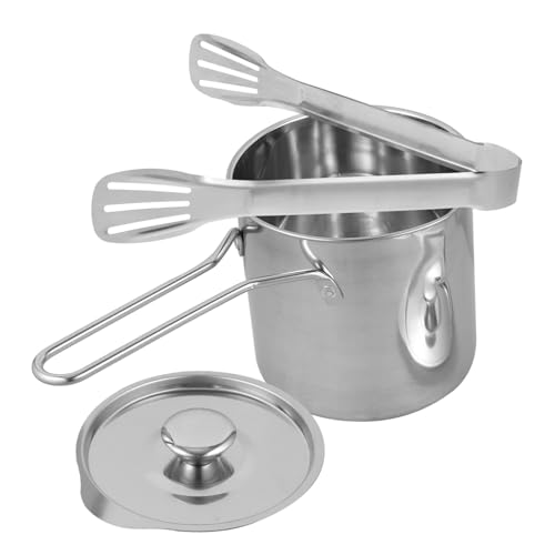 Angoily Freidora Mini De Acero Inoxidable 304 Pinzas y Tapa, Olla Para Freír Cocina Doméstica, Sartén Profunda Para Freír Patatas, Pescado y Verduras, Utensilio De Cocina Práctico y Compacto