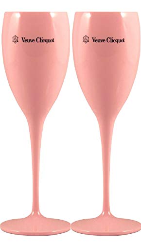 1 X Pink Veuve Clicquot Rose Plastic Acrylic Champagne Classic Flute Cup