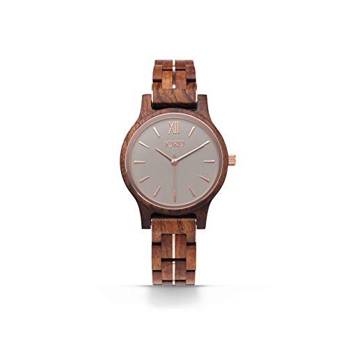 JORD Wooden Wrist Watches for Men or Women - Frankie II 38MM Minimalist Series/Wood Watch Band/Wood Bezel/Analog Quartz Movement - Includes Watch Box (Koa & Almond)