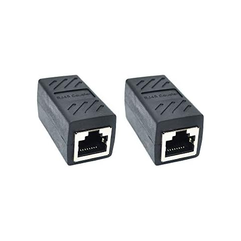 SMITON 2PACK Ethernet Cable Extender,RJ45 Coupler, Extender Connector - Ethernet Coupler Female to Female Cover