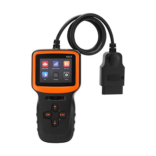 OBD2 Diagnosegerät, Auto OBD2 Scanner Codeleser, Diagnose Fehlerspeicher Auslesen, 317 V1.5 OBD2 Scanner DC9 16V ABS Bildschirmanzeige Fehlercodeleser Analysetool für Fahrzeuge