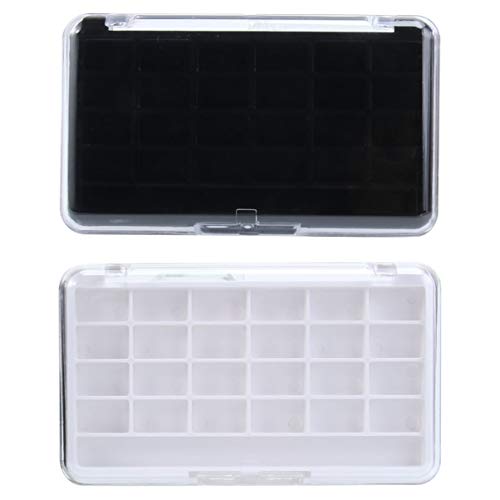 Lurrose 2PCS Empty Eyeshadow Palette with 24 Grids Makeup Palette Cosmetics Organizer Container for Lipstick Lip Balm Eyeshadow Blusher
