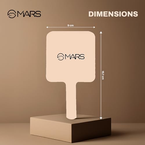 Image of MARS Makeup Mirror with Handle | HD Clear Reflection | Lightweight & Portable Design | Ideal for Precise Makeup Application and Travel Use | Black