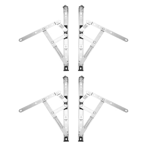 uxcell 4Pcs Casement Window Hinge, 12-inch Stainless Steel Friction Stay Hinges Duty Concealed Hinge...