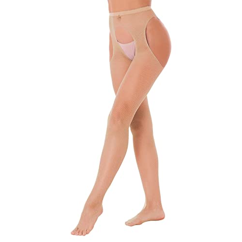 Womens High Waist Fishnet Tights Suspenders Pantyhose Stretchy Thigh High Stockings2