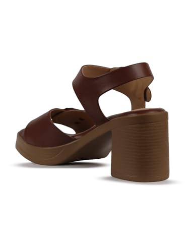 Image of ELLE Women's Block Heel Backstrap Sandal with Buckles details