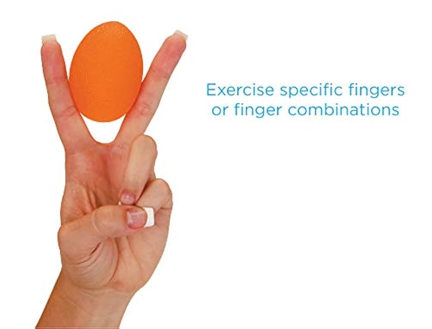 NOVA Hand Exerciser Oval Egg, Hand Grip Squeeze Oval Ball for Strength, Stress and Recovery, Comes in 3 Resistance Levels - Pink Soft, Orange Medium and Blue Firm