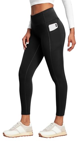 Heathyoga Leggings with Pockets for Women Tummy Control High Waist Yoga Pants with Pockets for Workout Athletic Leggings Black