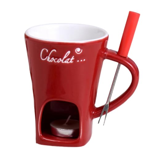 Hklshyd Schoko-Fondue-Set Keramik Tasse Rot